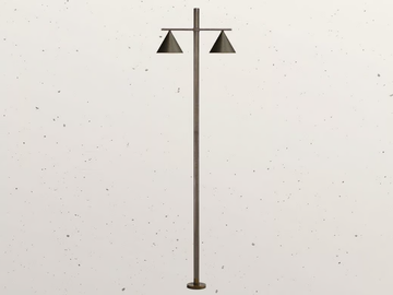 CONE 286.21 - LED brass garden lamp post by Il Fanale