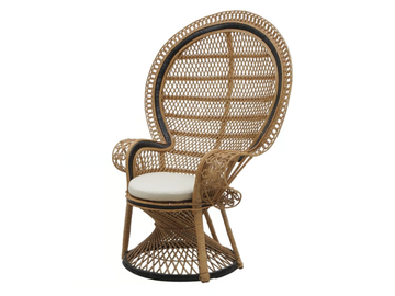 ALICE - High-back rattan garden armchair by Il Giardino di Legno