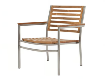 MILLENIUM - Garden stackable teak easy chair with armrests by Il Giardino di Legno