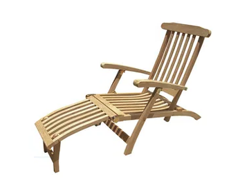 OCEAN - Teak deck chair with footrest by Il Giardino di Legno
