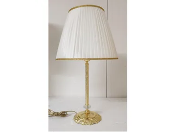 1443/G - LED brass table lamp with fabric lampshade by Il Paralume Marina