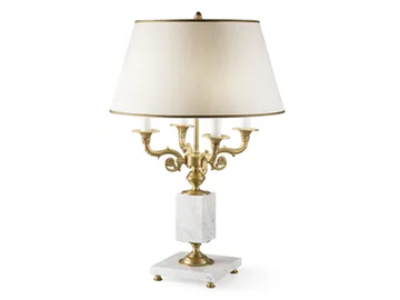 2424 - LED brass table lamp with Carrara marble base by Il Paralume Marina
