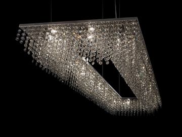 SKY CYCLES RECTANGLE H16 - Metal pendant lamp with crystals by ILFARI
