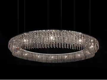 SKY CYCLES ROUND H17 - Metal pendant lamp with crystals by ILFARI