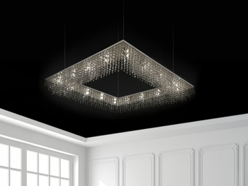 SKY CYCLES SQUARE H16 - Metal pendant lamp with crystals by ILFARI