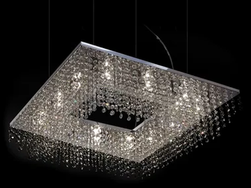 SKY CYCLES SQUARE H8 - Metal pendant lamp with crystals by ILFARI