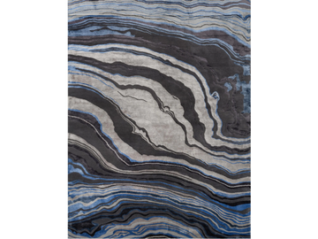 FLOW VERS. A - Patterned handmade rectangular Himalayan Wool rug by Illulian