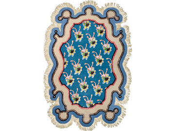 HABITUS GARDEN VOL.II VERS. B - Himalayan Wool and silk rug with floral pattern by Illulian