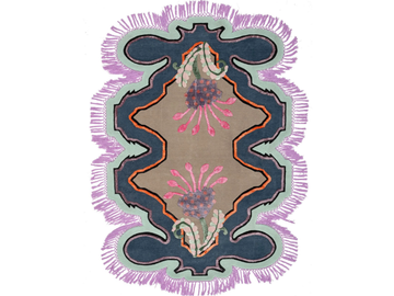 MULTIFARIOUS FLORA VER.C - Patterned wool and silk rug by Illulian