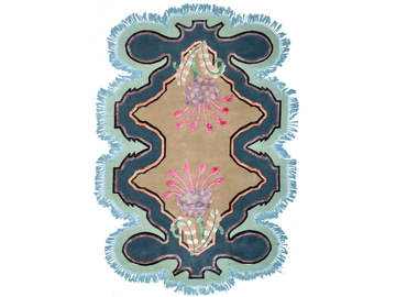 MULTIFARIOUS FLORA VOL.II VERS. B - Himalayan Wool rug with floral pattern by Illulian