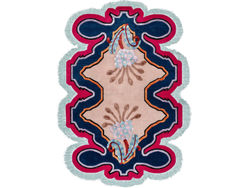 MULTIFARIOUS FLORA VOL.II VERS.A - Himalayan Wool and silk rug with floral pattern by Illulian