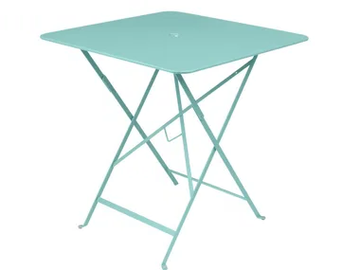 FERMOB - BISTRO+ LAGOON BLUE - Folding square steel table by In Stock