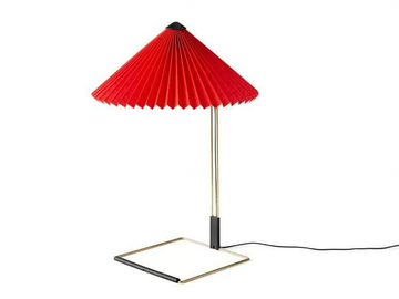 HAY - MATIN L BRIGHT RED - LED cotton and brass table lamp by In Stock