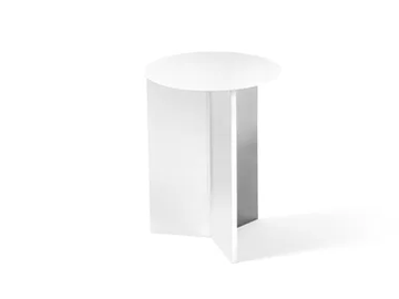 HAY - SLIT ROUND 35 WHITE - Round steel side table by In Stock