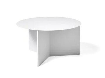 HAY - SLIT ROUND 65 WHITE - Round steel side table by In Stock