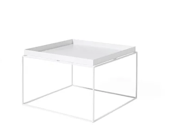 HAY - TRAY TABLE L WHITE - Square steel coffee table with tray by In Stock