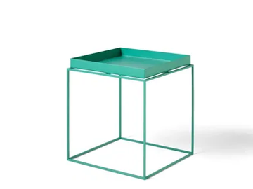 HAY - TRAY TABLE M PEPPERMINT GREEN - Square steel coffee table with tray by In Stock