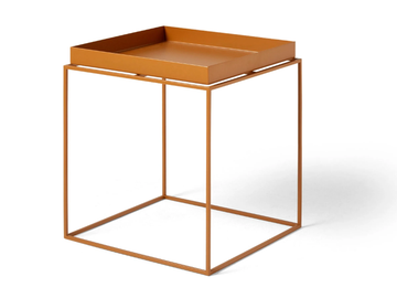HAY - TRAY TABLE M TOFFEE - Square steel coffee table with tray by In Stock