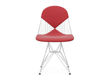 VITRA - WIRE CHAIR DKR 2 WHITE - Steel chair with integrated cushion by In Stock