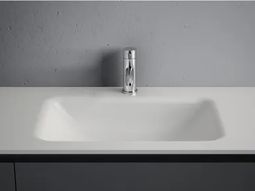 D1 - Corian® washbasin with integrated countertop by INBANI