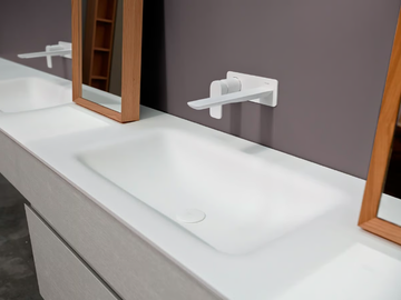 D2 - Corian® washbasin with integrated countertop by INBANI
