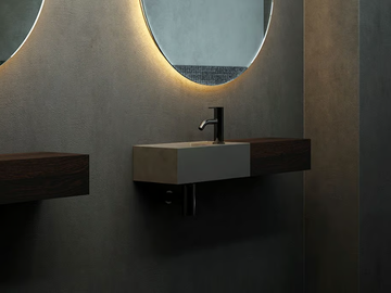 FACETT - Wall-mounted wooden vanity unit by INBANI