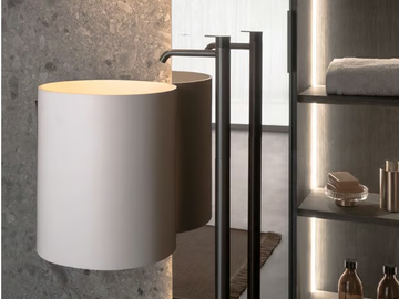 GIRO - Wall-mounted round Solid Surface washbasin by INBANI