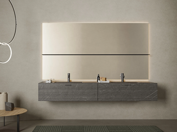 GRATE - Double wall-mounted marble vanity unit with drawers by INBANI