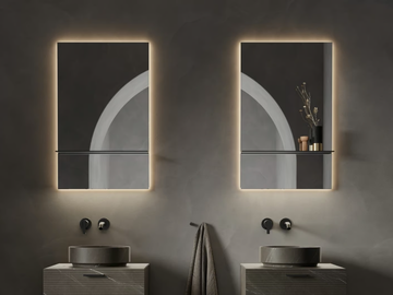 GRATE - Wall-mounted bathroom mirror with integrated lighting by INBANI