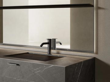 GT50 - Rectangular washbasin with integrated countertop by INBANI