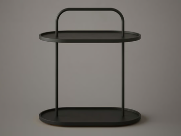 NORM - Oval and wooden high side table by INBANI