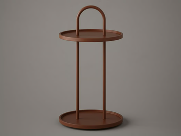 NORM - Round and wooden high side table by INBANI
