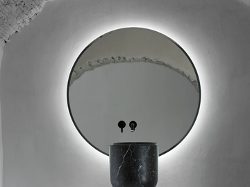 ORIGIN - Round bathroom mirror with integrated lighting by INBANI