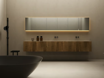 PARAL - Double wall-mounted wooden vanity unit with drawers by INBANI