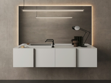 PARAL - Wall-mounted single sectional wooden vanity unit by INBANI