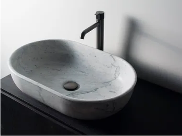 PRIME - Countertop oval single marble washbasin by INBANI