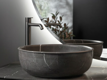 PRIME - Countertop round single marble washbasin by INBANI