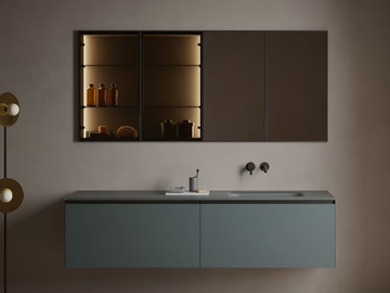 STRATO - Built-in Anodized aluminium and glass bathroom cabinet by INBANI