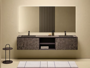 STRATO - Double wall-mounted MDi by INALCO® vanity unit with integrated washbasin by INBANI