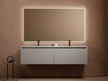 STRATO H - Double wall-mounted wooden vanity unit with drawers by INBANI