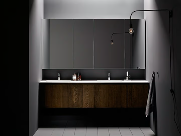 STRATO - Sectional wooden vanity unit with doors by INBANI