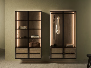 STRATO - Wooden bathroom cabinet with glass doors by INBANI
