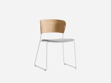 ARC - Stackable sled base wooden and fabric chair by INCLASS