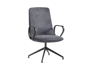 KORI - Swivel trestle-based fabric office chair with armrests by INCLASS