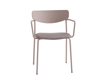 LEA - Stackable polypropylene chair with armrests and integrated cushion by INCLASS