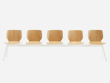 NIM - Freestanding wood veneer beam seating by INCLASS