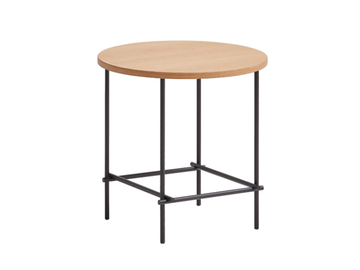 NUC - Round metal high side table with wooden top by INCLASS
