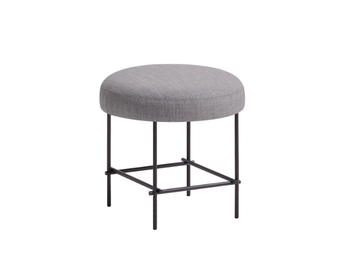 NUC - Upholstered round fabric and metal pouf by INCLASS