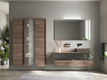CORRETTO - Composition 6 - Wall-mounted wooden vanity unit with drawers by INDA®