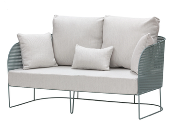 ARENA - 2 seater upholstered galvanized steel outdoor leisure sofa by ISIMAR